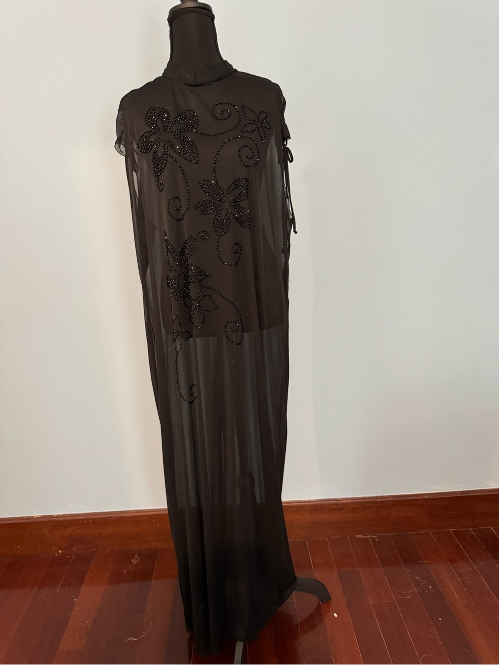 Sheer Black Embellished Maxi Dress